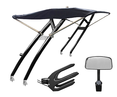 Reborn Launch Tower Pkg W Optional Tower Bimini + Rack + Windshield Mirror